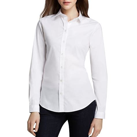 burberry classic white button down shirt womens|burberry long sleeve button up.